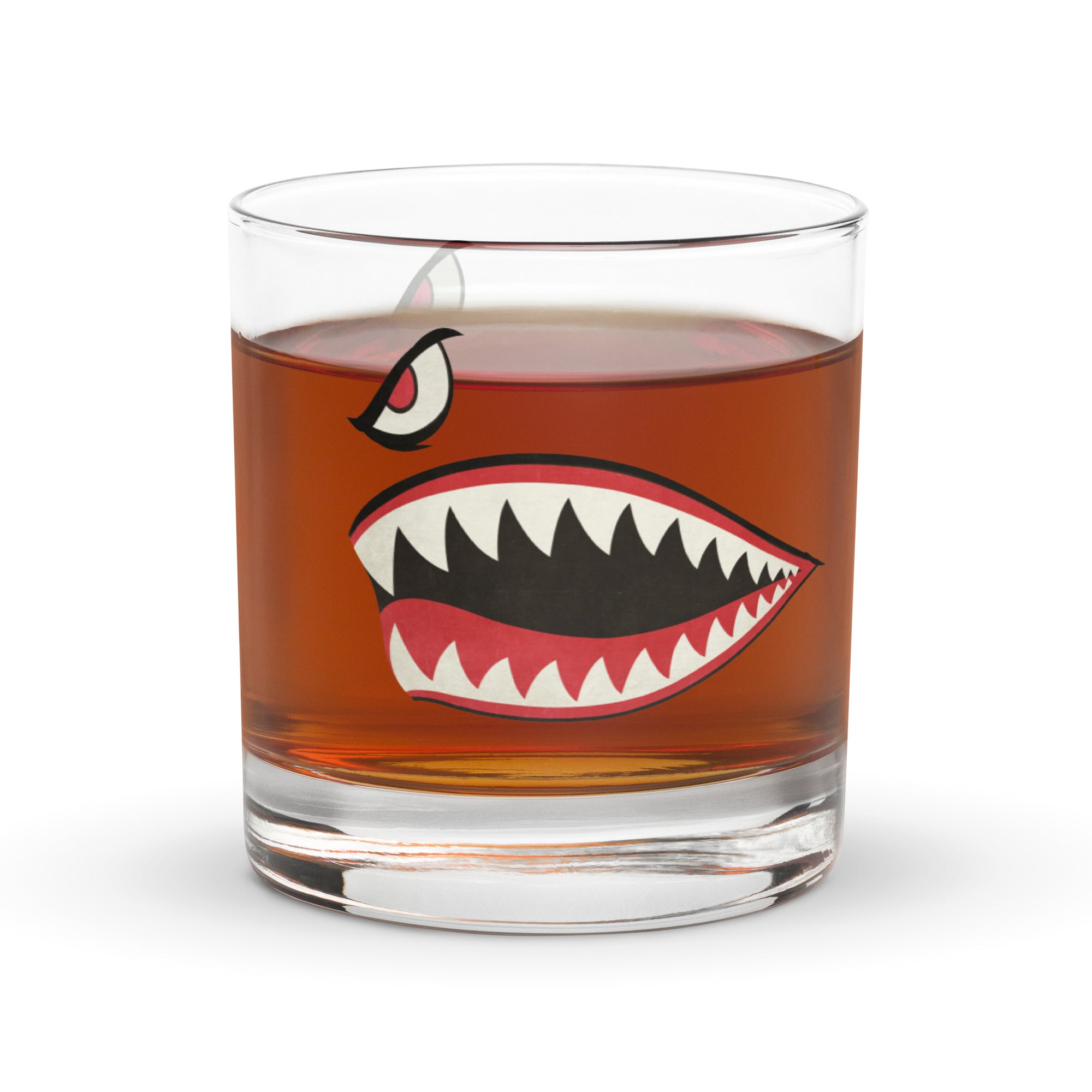 Flying Tigers Sharkmouth Rocks glass