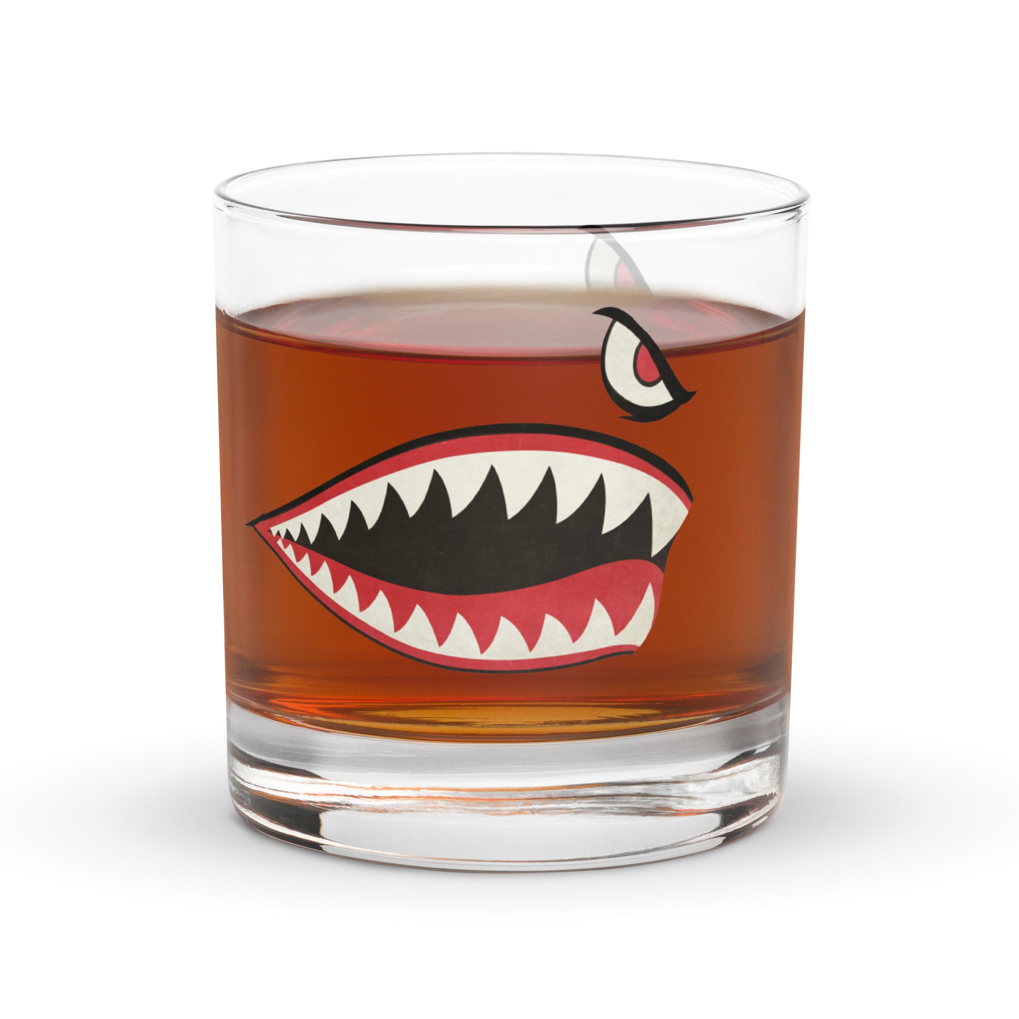 Flying Tigers Sharkmouth Rocks glass