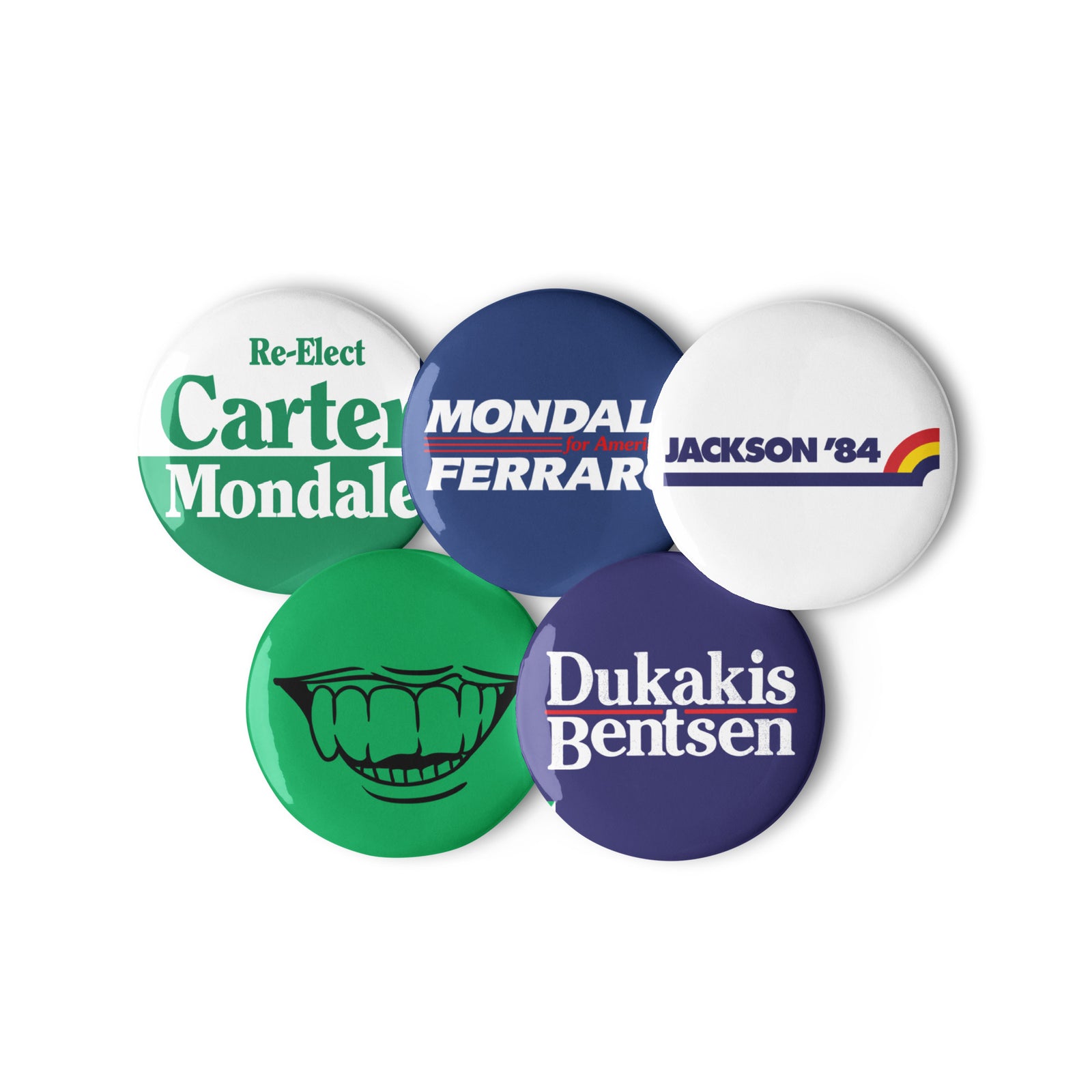 1980s Democrat Presidential Election Button Set