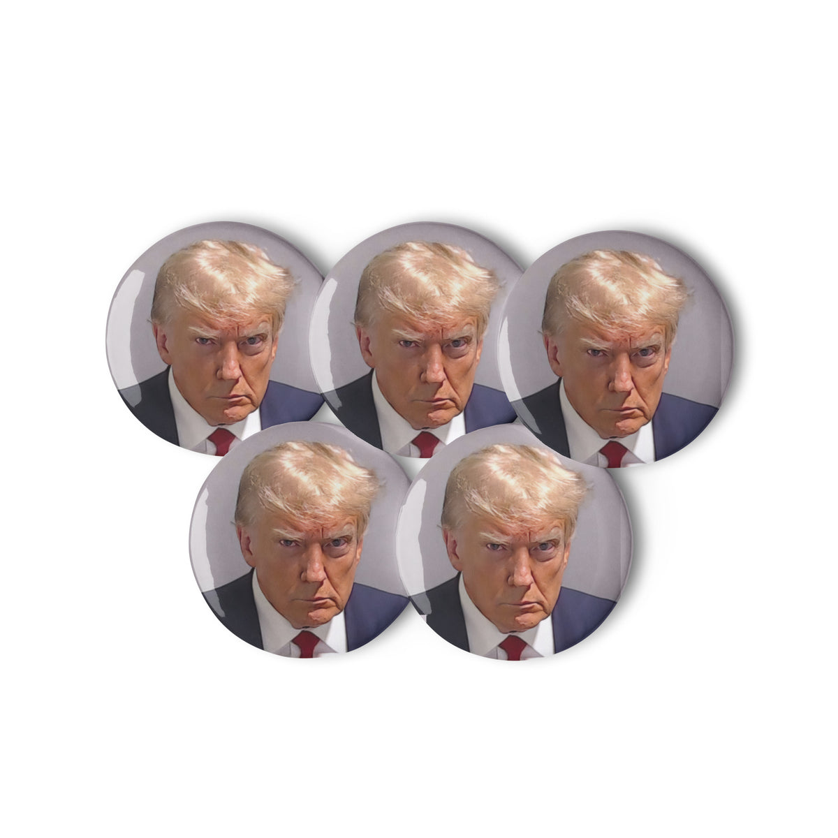 Donald Trump Mugshot 5 Packet Pinback Buttons