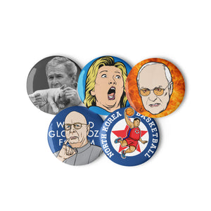 Globe-Trotting Troublemakers Pinback Button Set