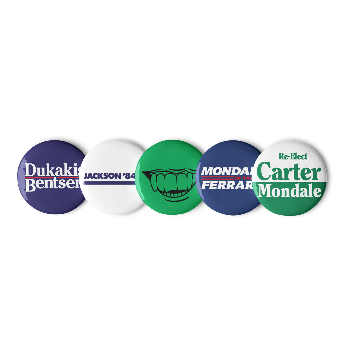 1980s Democrat Presidential Election Button Set