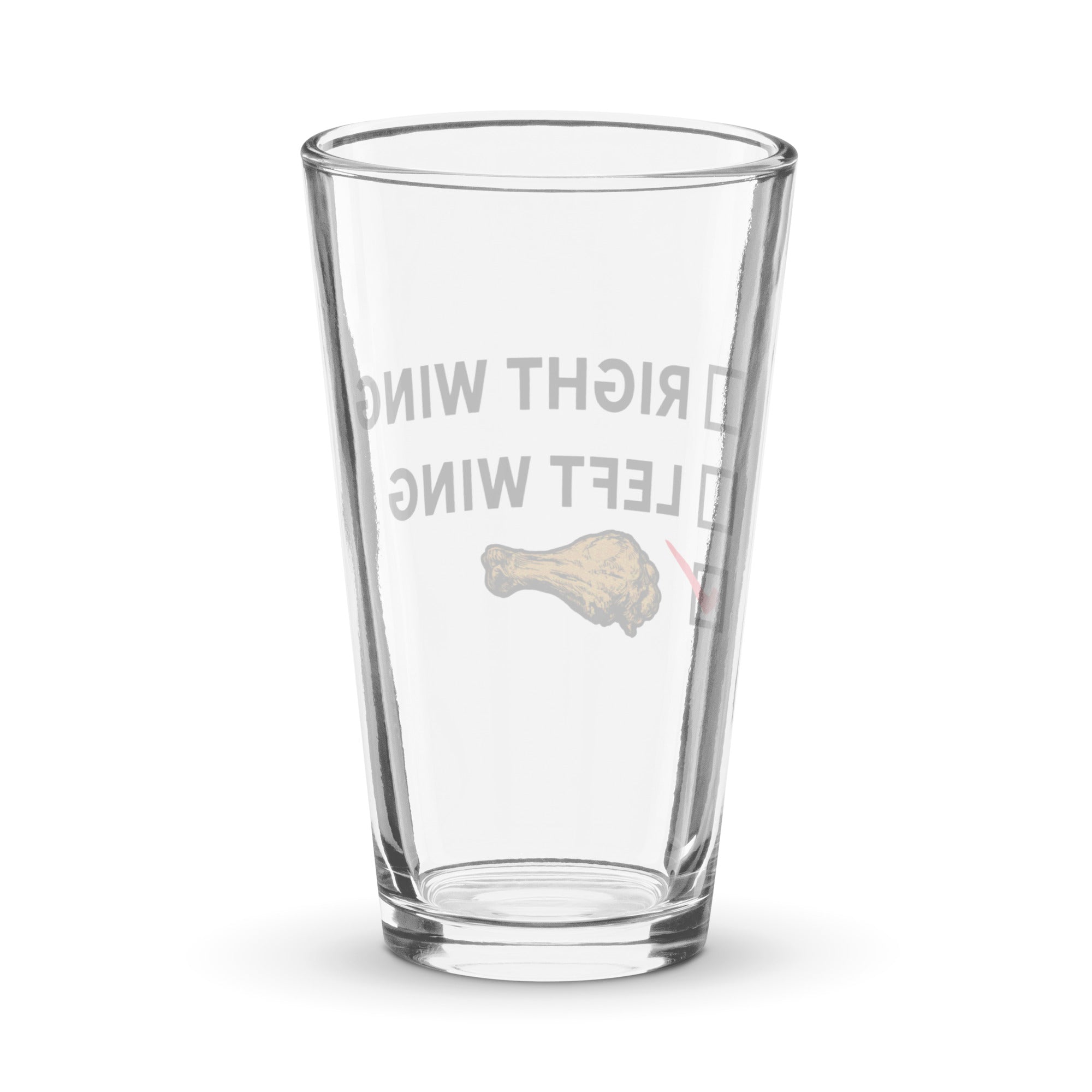 Right Wing, Left Wing, Chicken Wing Pint Glass