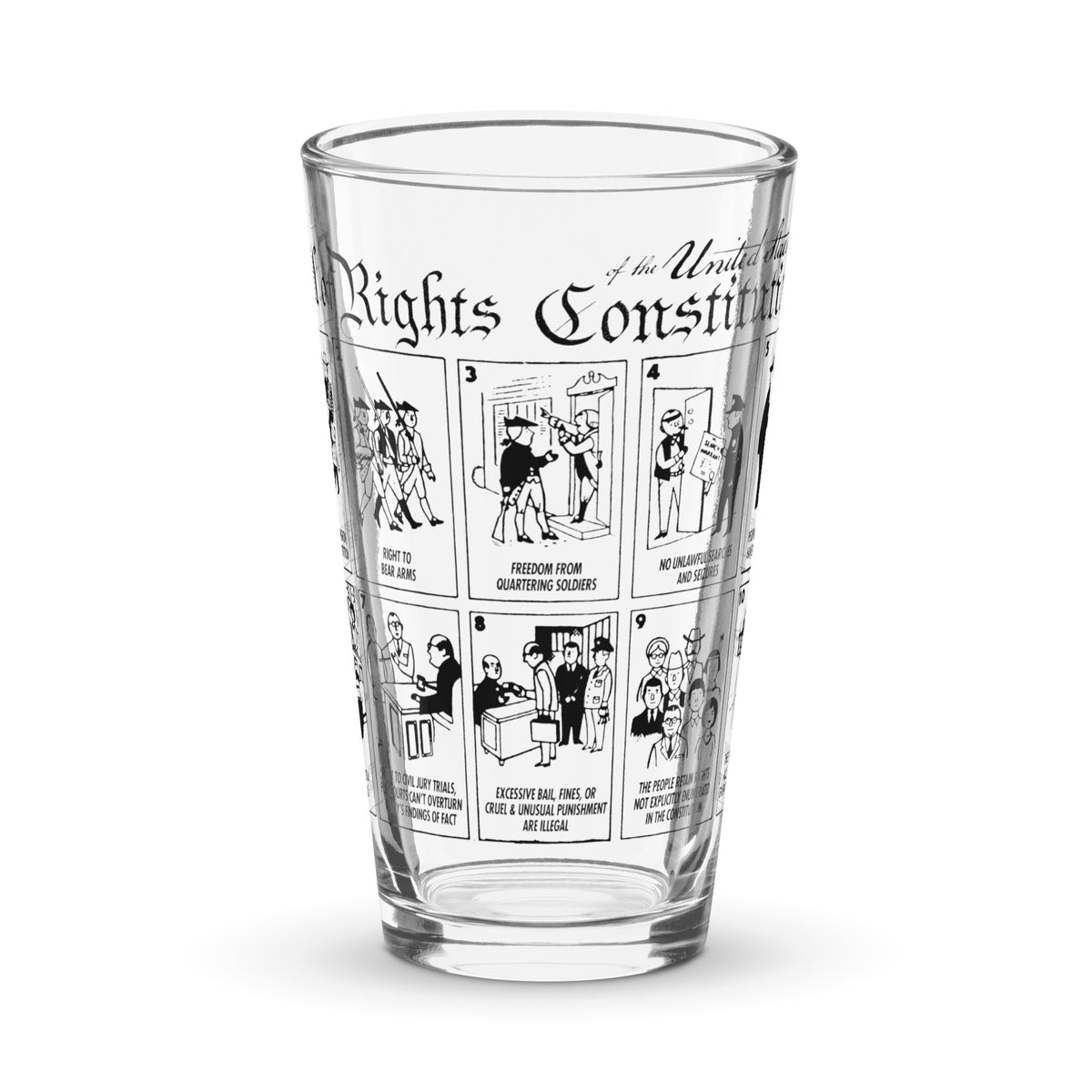 The Illustrated Bill of Rights Pint Glass