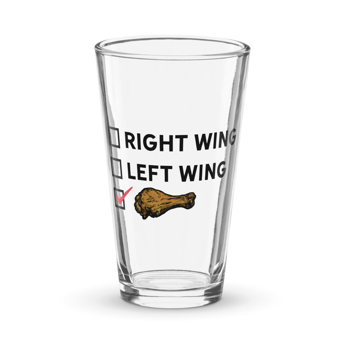 Right Wing, Left Wing, Chicken Wing Pint Glass