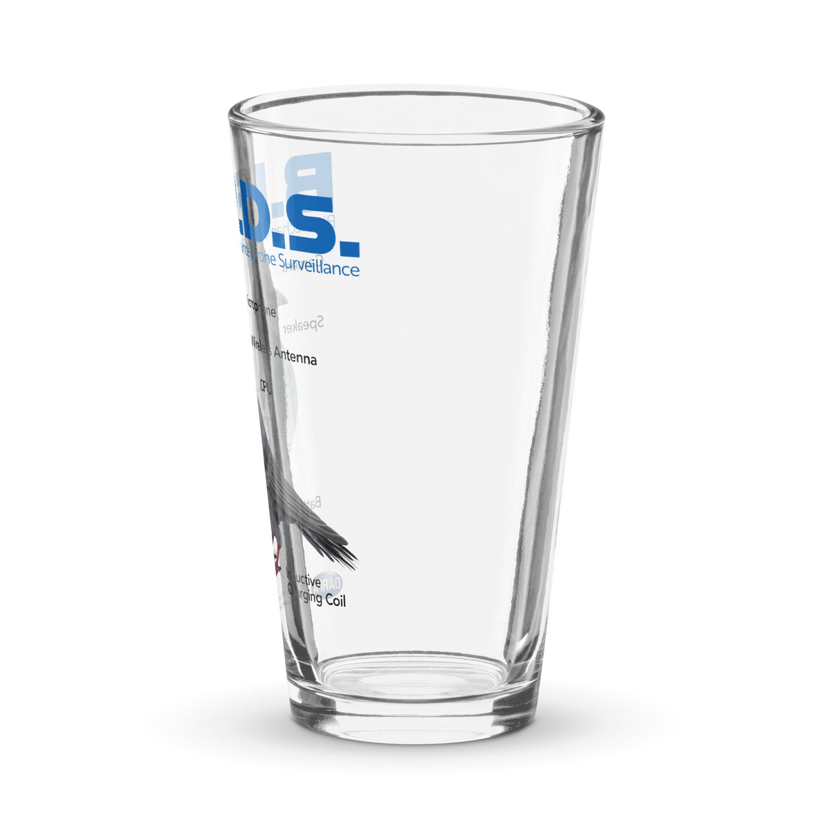 B.I.R.D.S. Biomechanical Reconnaissance Drone Surveillance Pint Glass