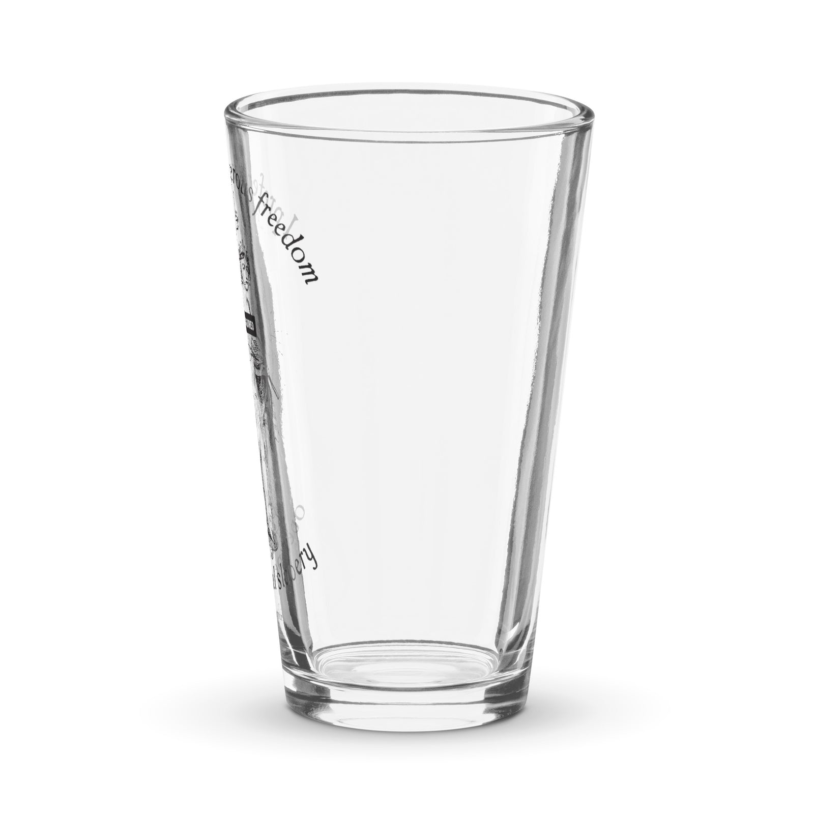 I Prefer Dangerous Freedom Jefferson Quote Shaker Pint Glass