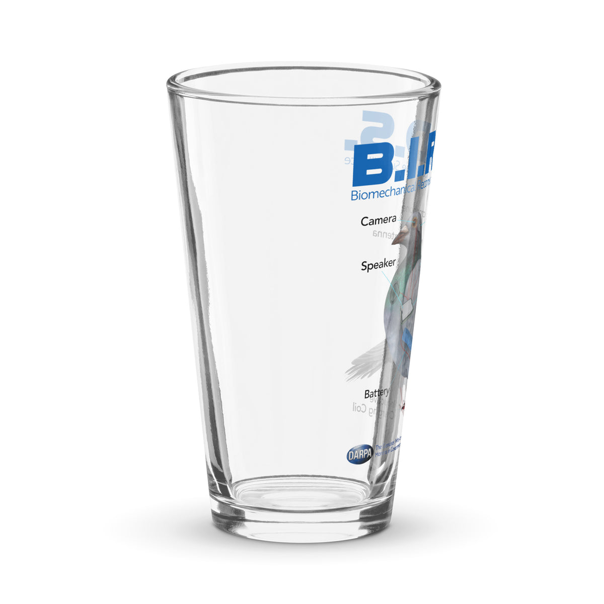 B.I.R.D.S. Biomechanical Reconnaissance Drone Surveillance Pint Glass