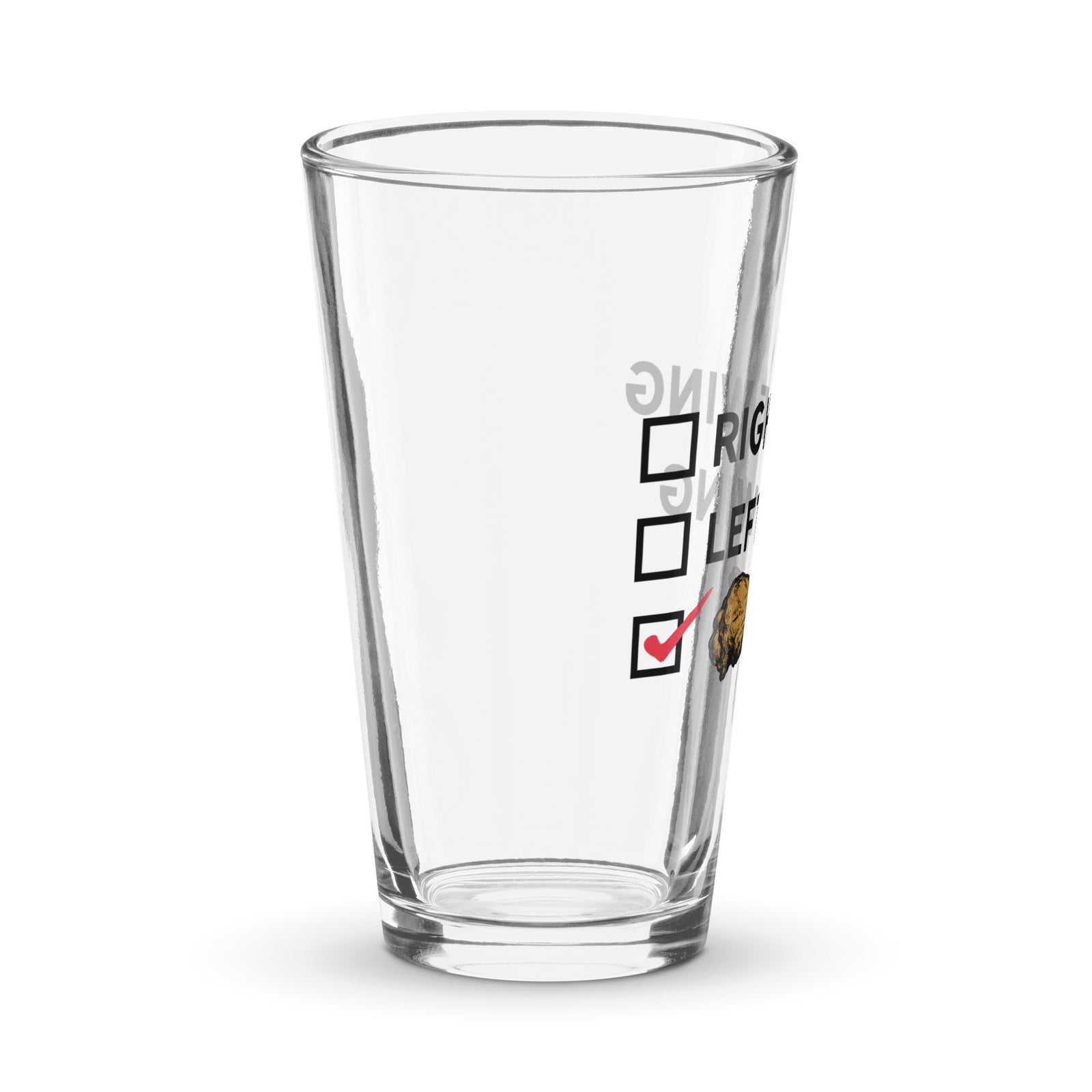 Right Wing, Left Wing, Chicken Wing Pint Glass