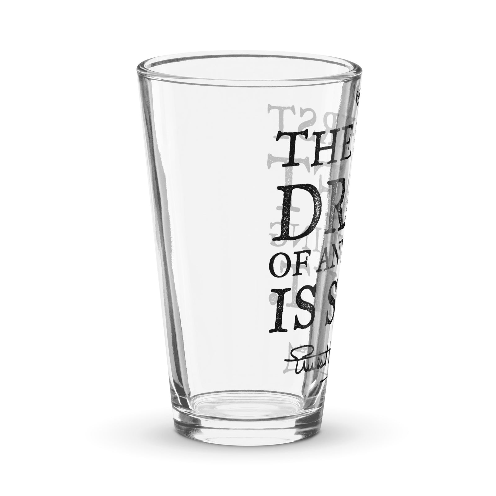 Hemingway First Draft Quote Pint Glass