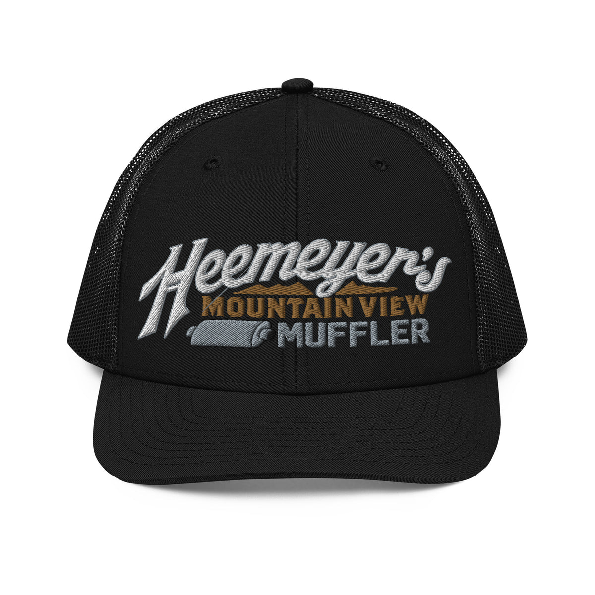 Heemeyer&#39;s Mountain View Muffler 6-Panel Trucker Cap