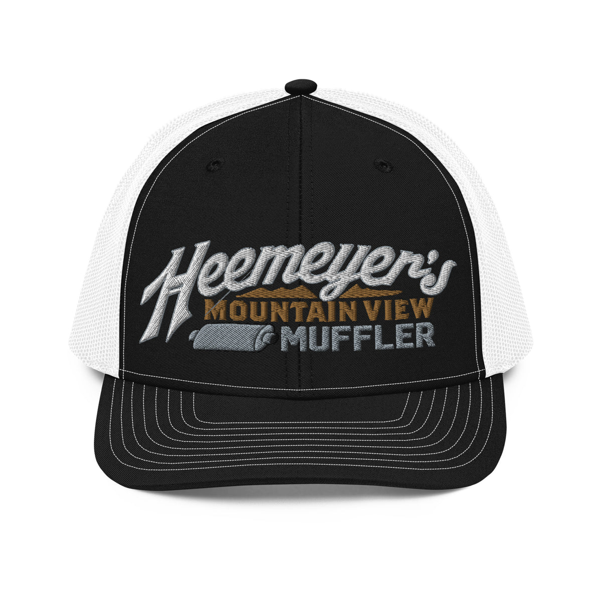 Heemeyer&#39;s Mountain View Muffler 6-Panel Trucker Cap
