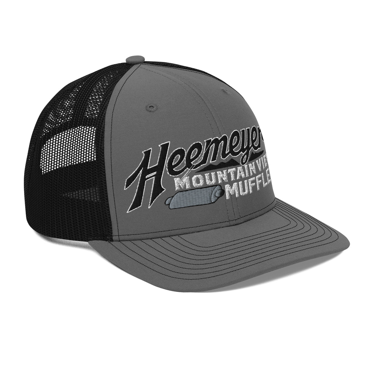Heemeyer&#39;s Mountain View Muffler 6-Panel Trucker Cap
