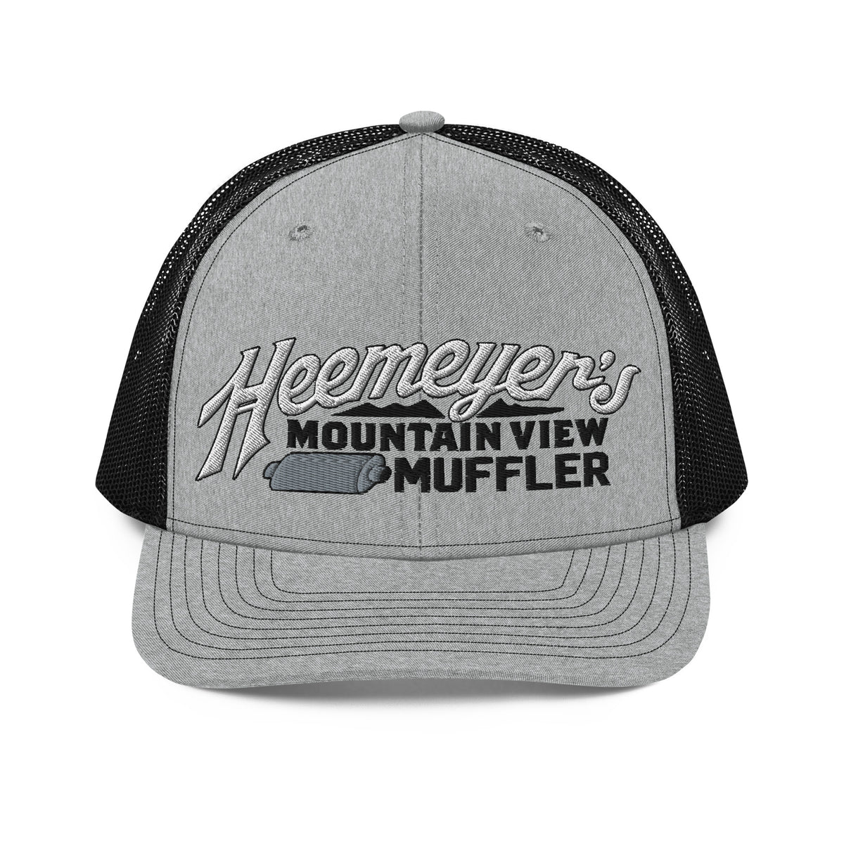 Heemeyer&#39;s Mountain View Muffler 6-Panel Trucker Cap