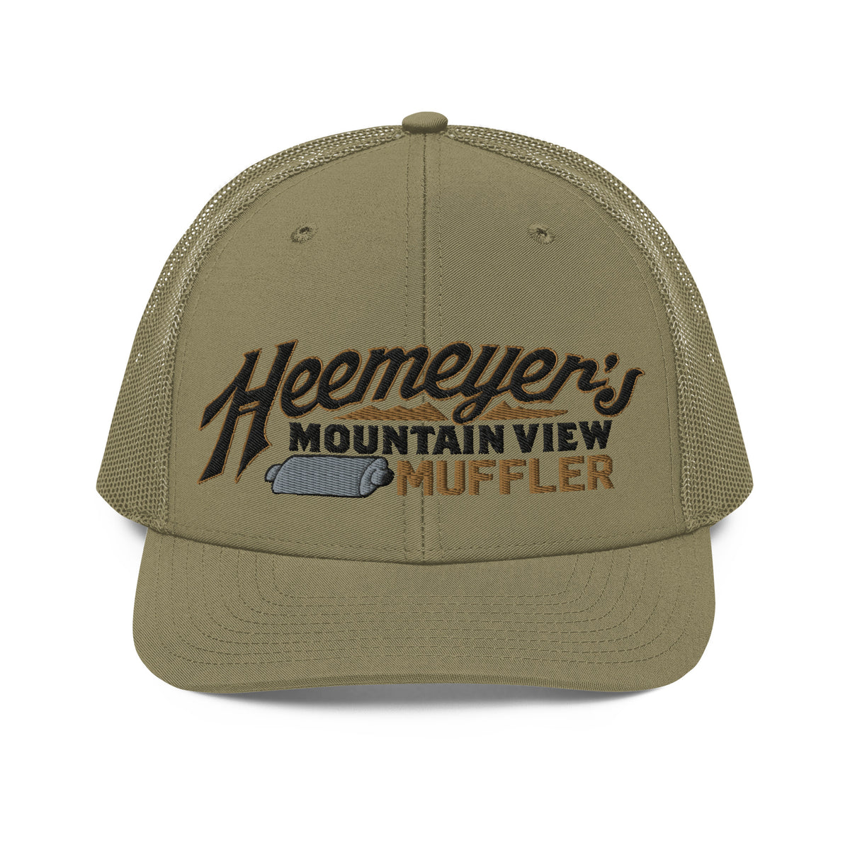 Heemeyer&#39;s Mountain View Muffler 6-Panel Trucker Cap