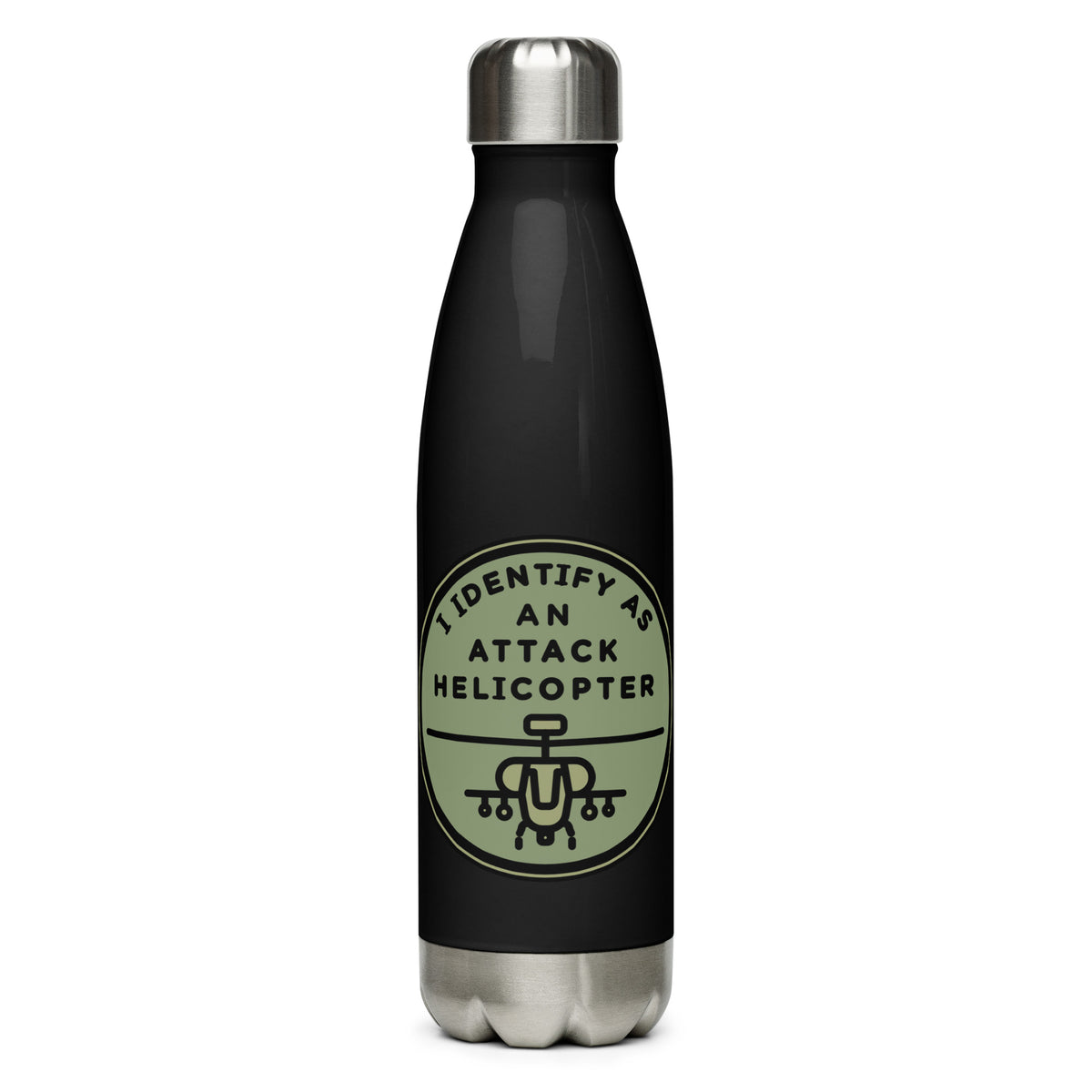 I Identify as an Attack Helicopter Stainless Steel Water Bottle