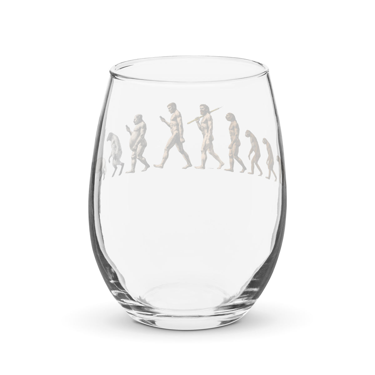 March of Devolution Sheeple  Stemless wine glass