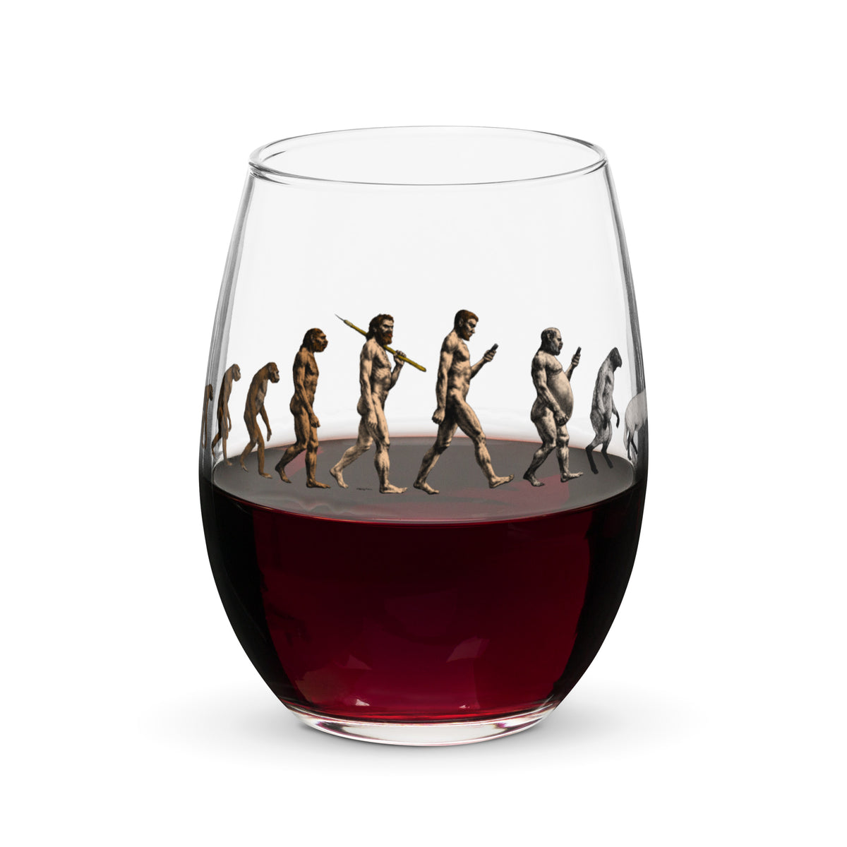 March of Devolution Sheeple Stemless Wine Glass