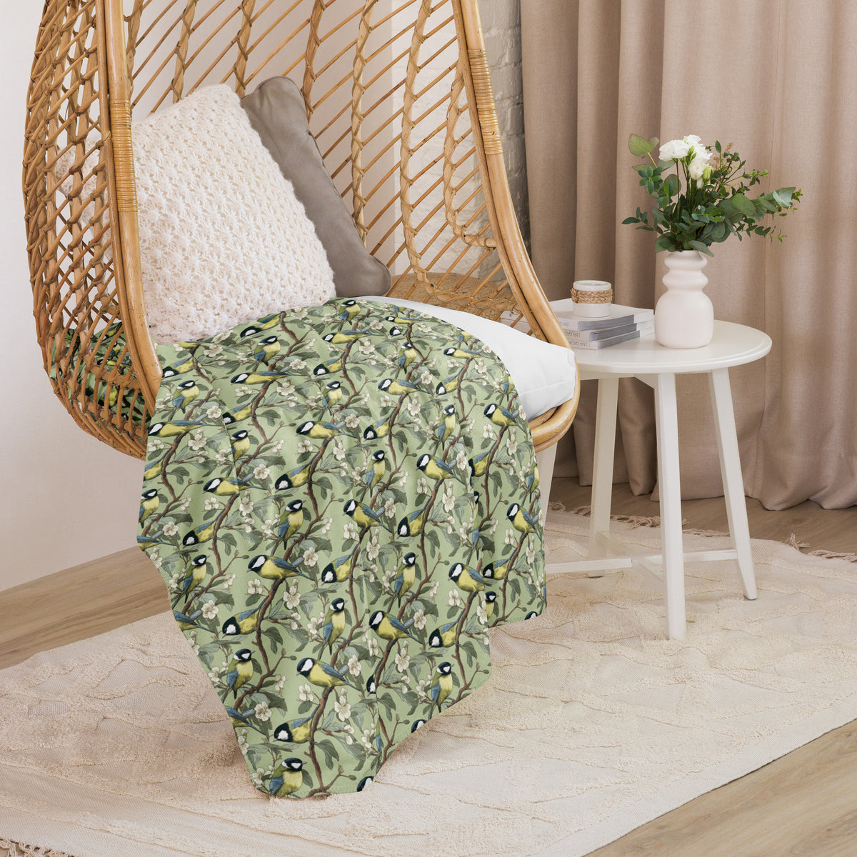 Pair of Great Tits Sherpa Blanket