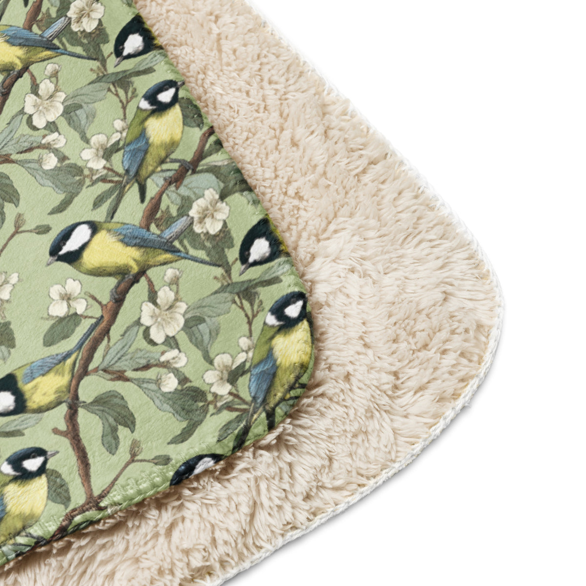 Pair of Great Tits Sherpa Blanket