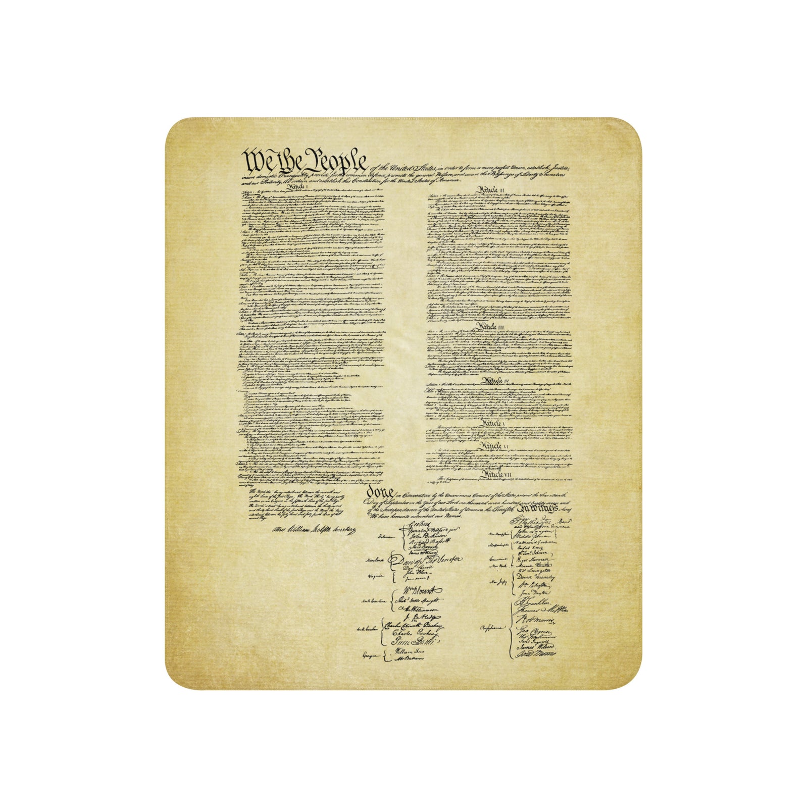 The United States Constitution Sherpa Blanket