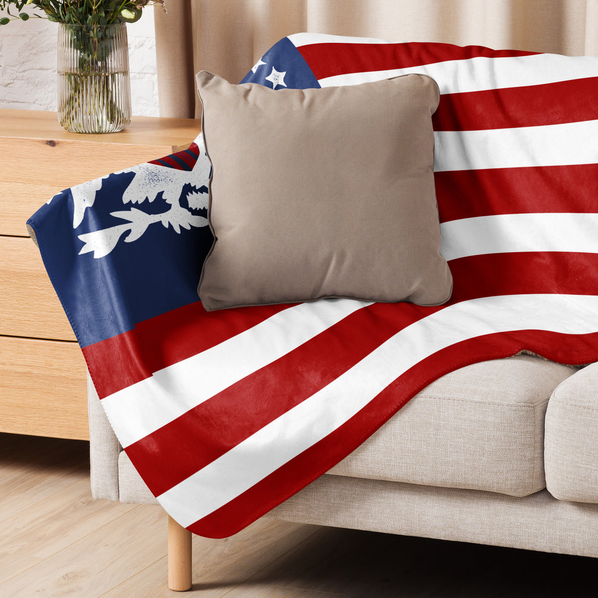 Indian Peace Flag Sherpa Blanket