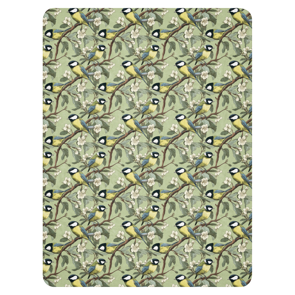 Pair of Great Tits Sherpa Blanket