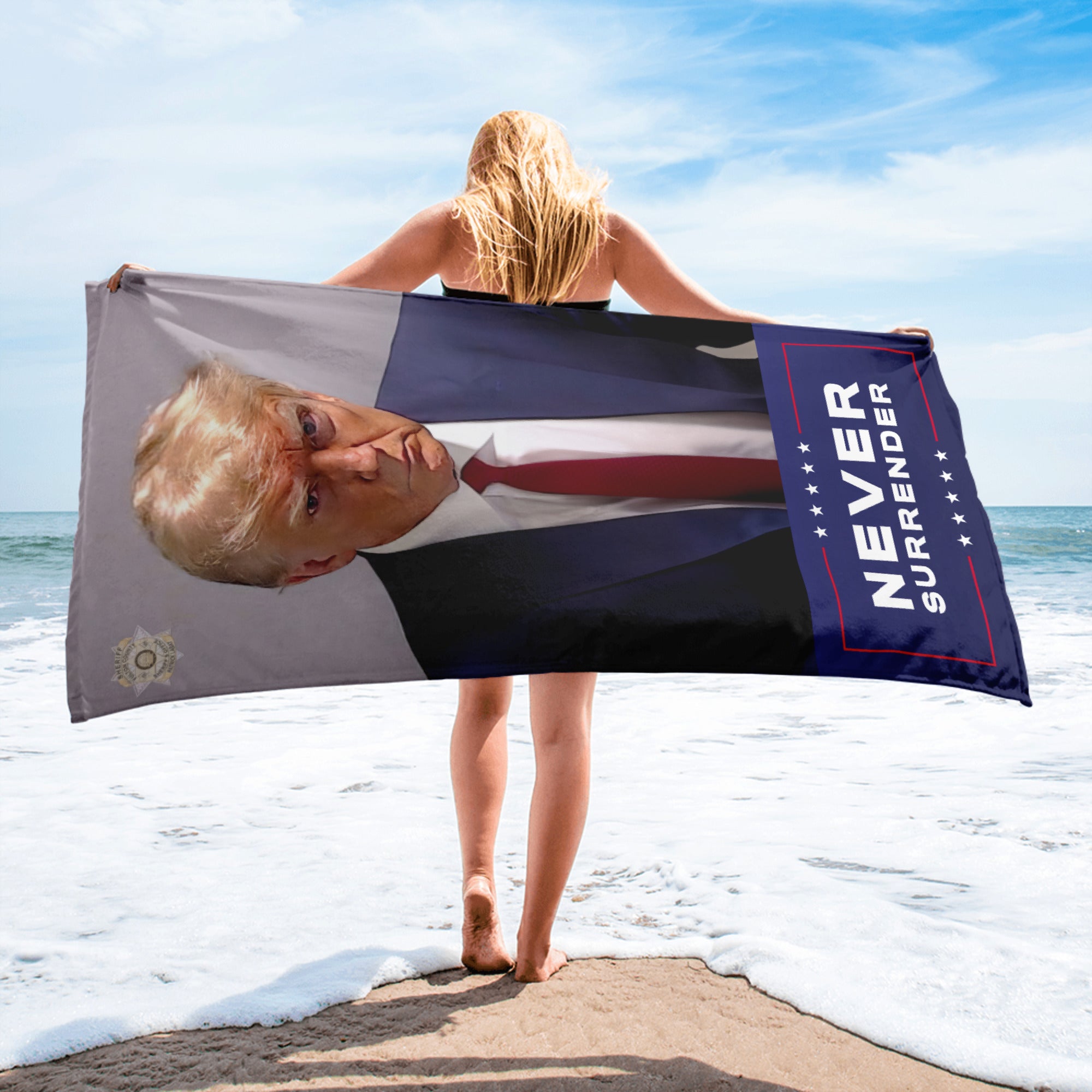 Trump Never Surrender Beach Towel