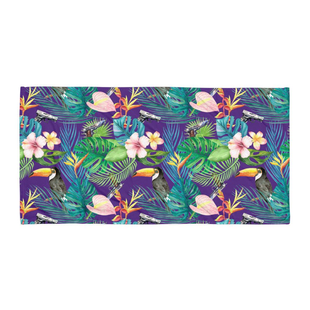 Hibiscus Bang Bang Sunset Hawaiian Beach Towel