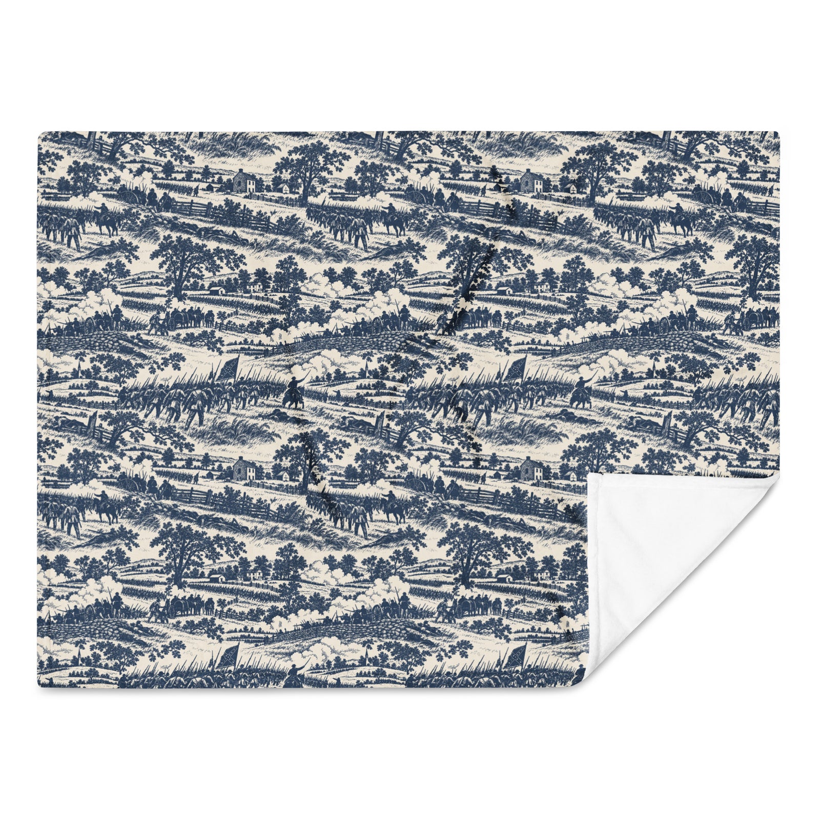 Gettysburg ’63 Toile Civil War throw blanket, 30″ × 40″ front view