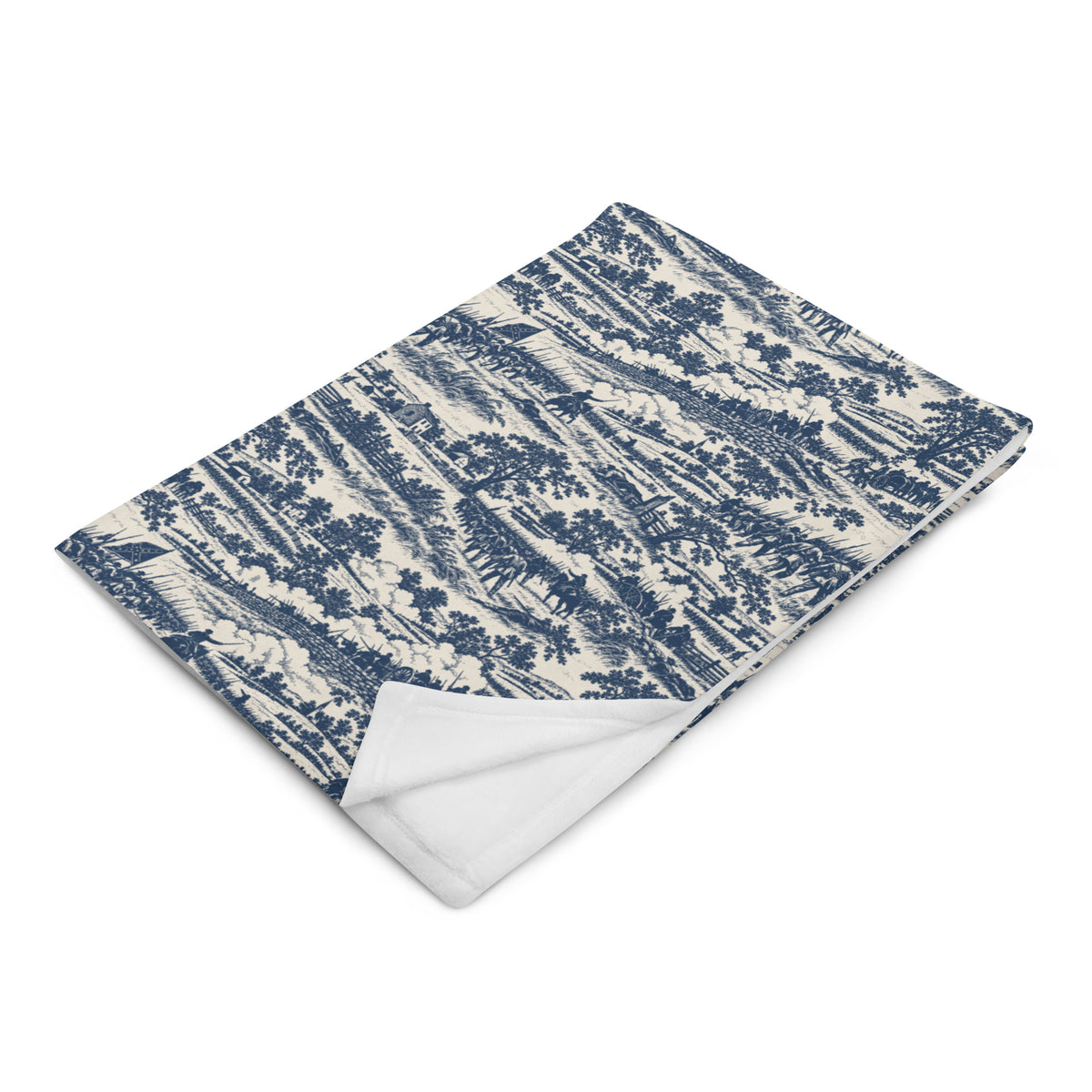 Angled view of the 30″ × 40″ Gettysburg ’63 Toile throw blanket