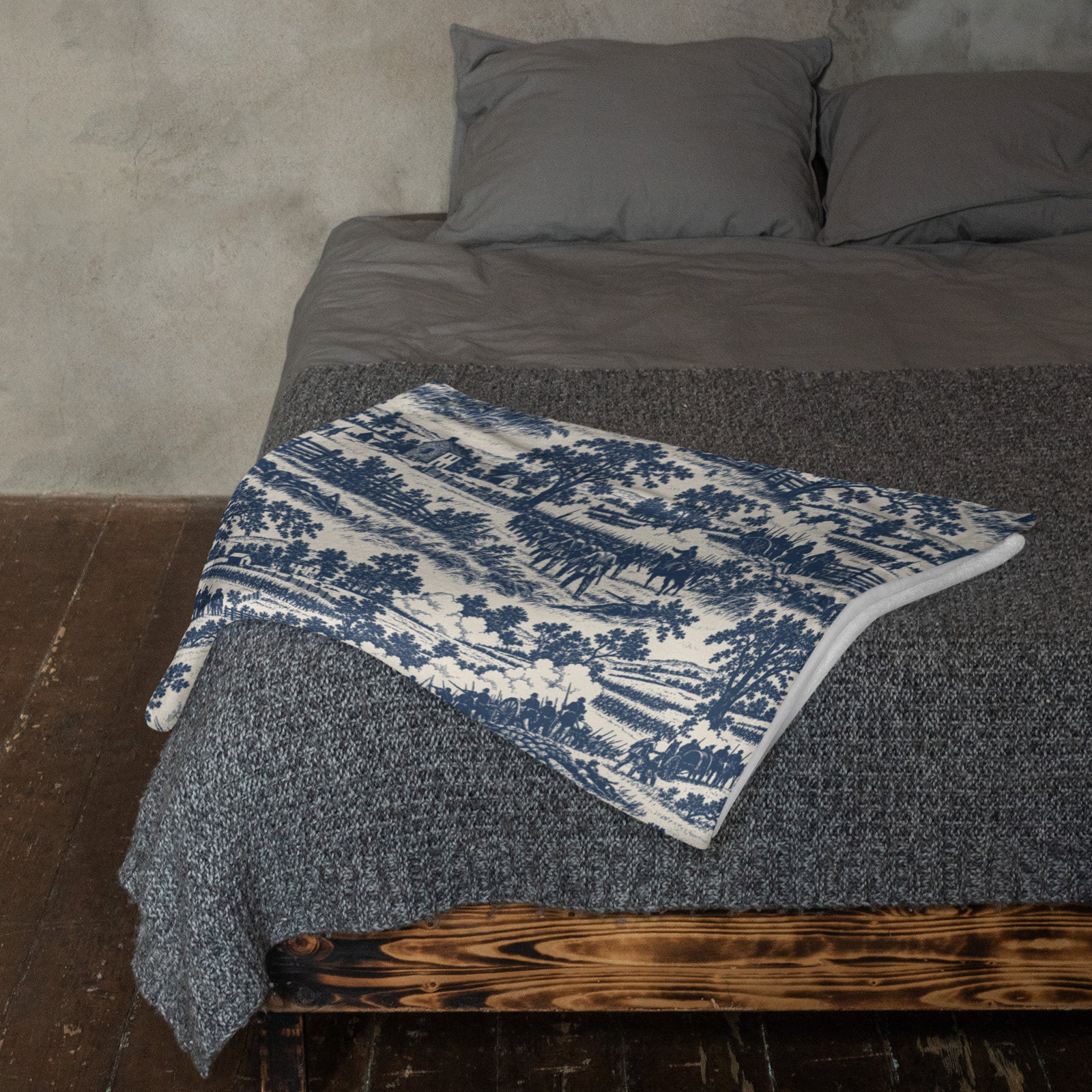 Gettysburg ’63 30″ × 40″ throw blanket with detailed battlefield linework