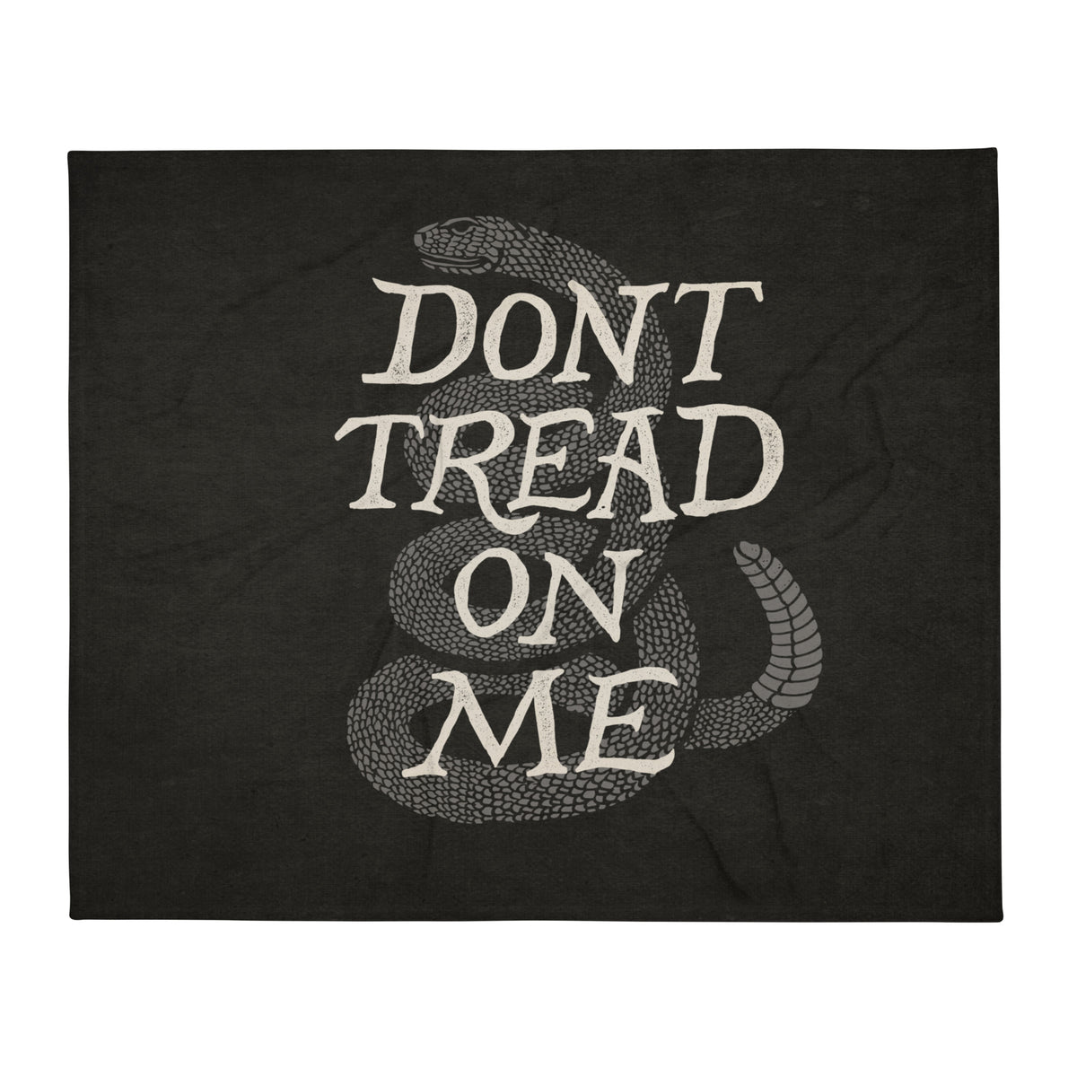 Black Gadsden Colonial Style Flag Throw Blanket