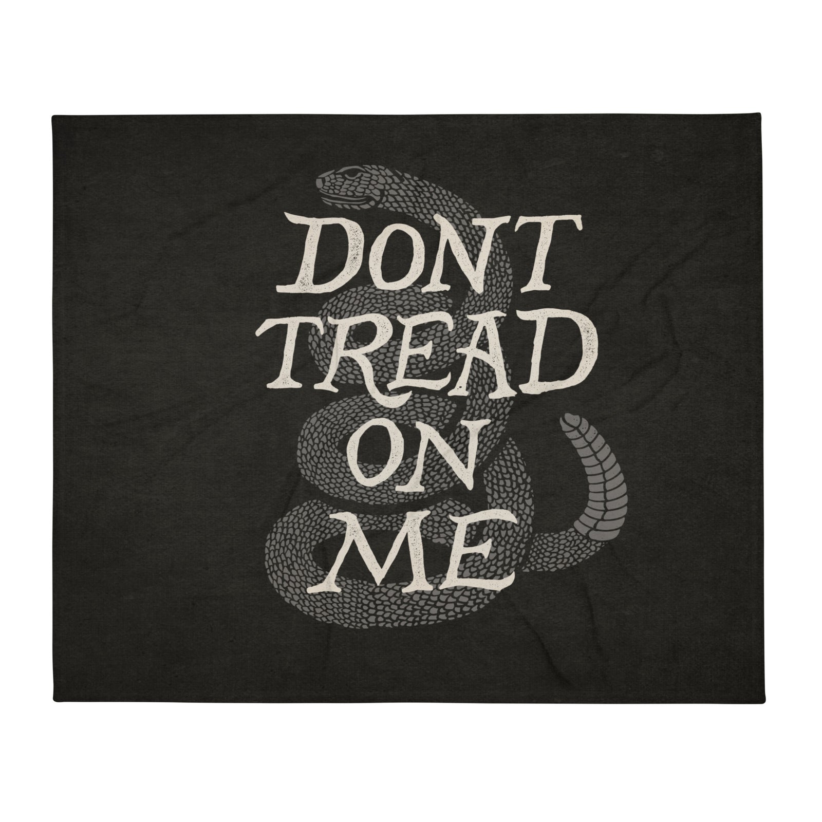 Black Gadsden Colonial Style Flag Throw Blanket