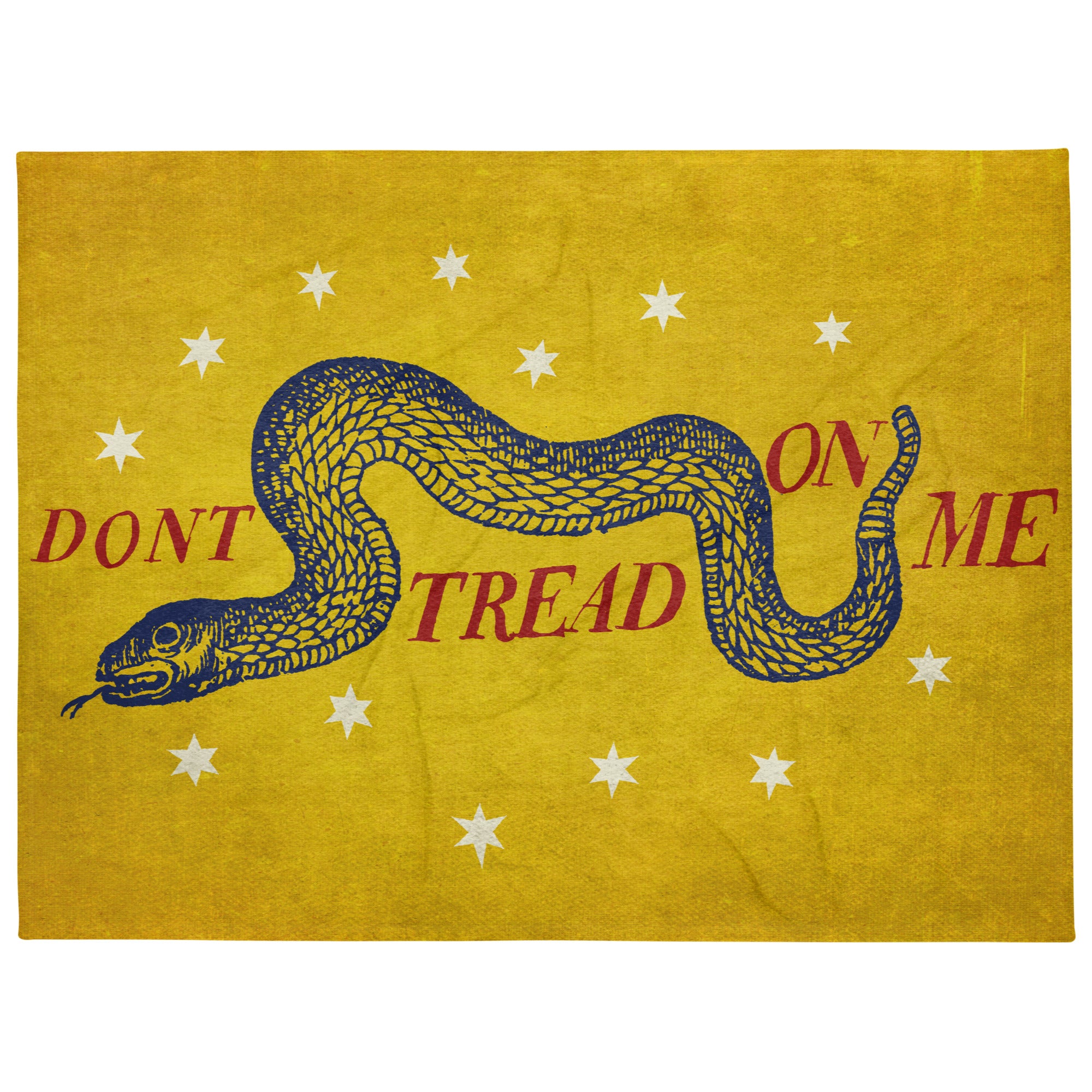 Don't Tread On Me Rattlesnake Colonial Flag Throw Blanket
