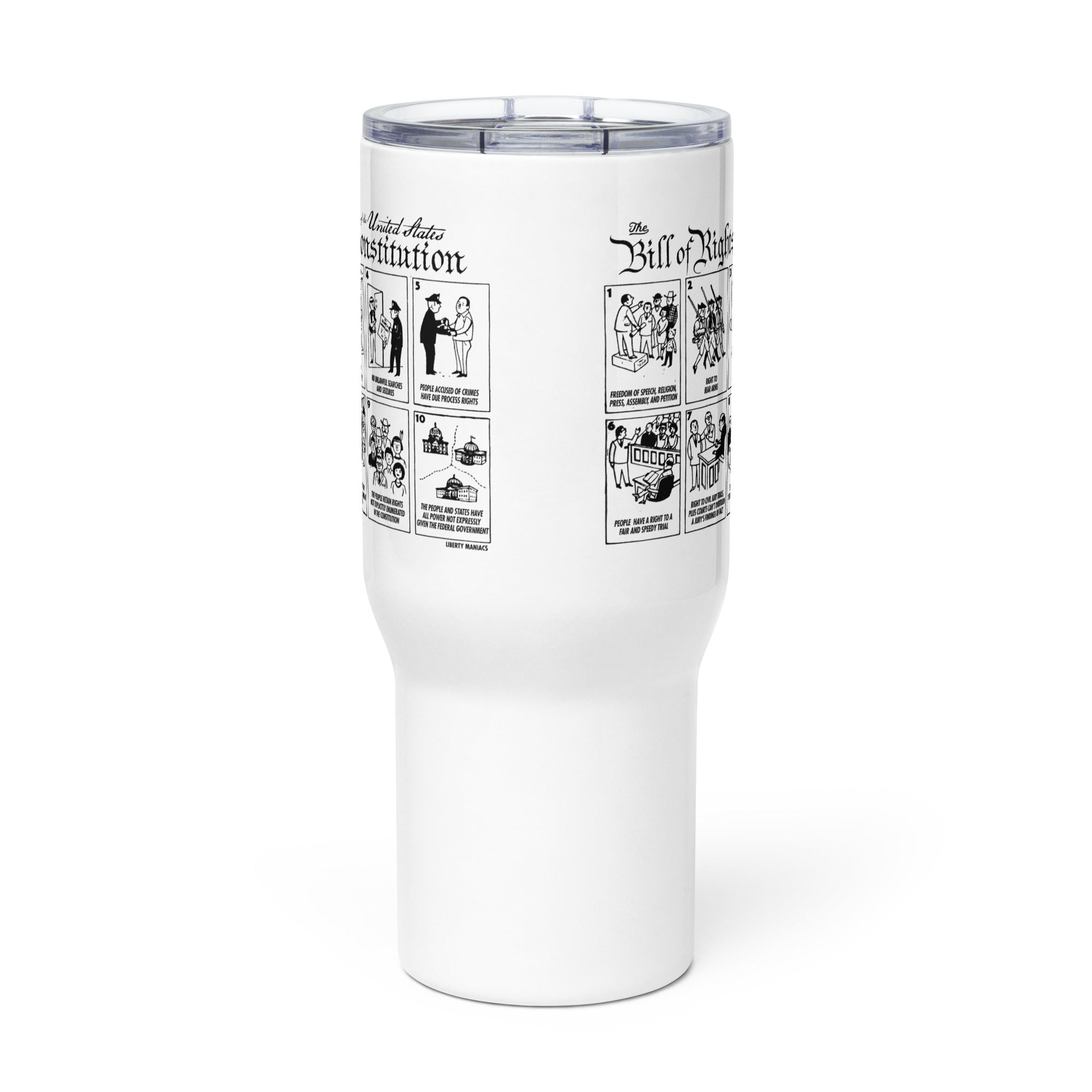 Illustrated Bill of Rights Travel Mug with Handle