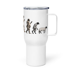 March of Devolution Sheeple Travel Mug with a Handle