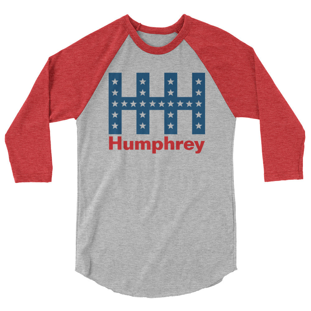 Hubert H Humphrey Retro 1986 Campaign 3/4 Sleeve Raglan