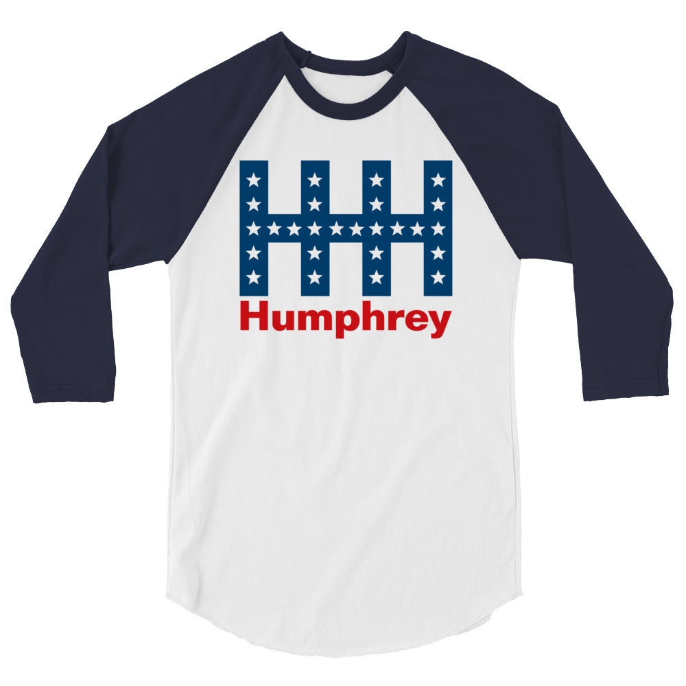 Hubert H Humphrey Retro 1986 Campaign 3/4 Sleeve Raglan