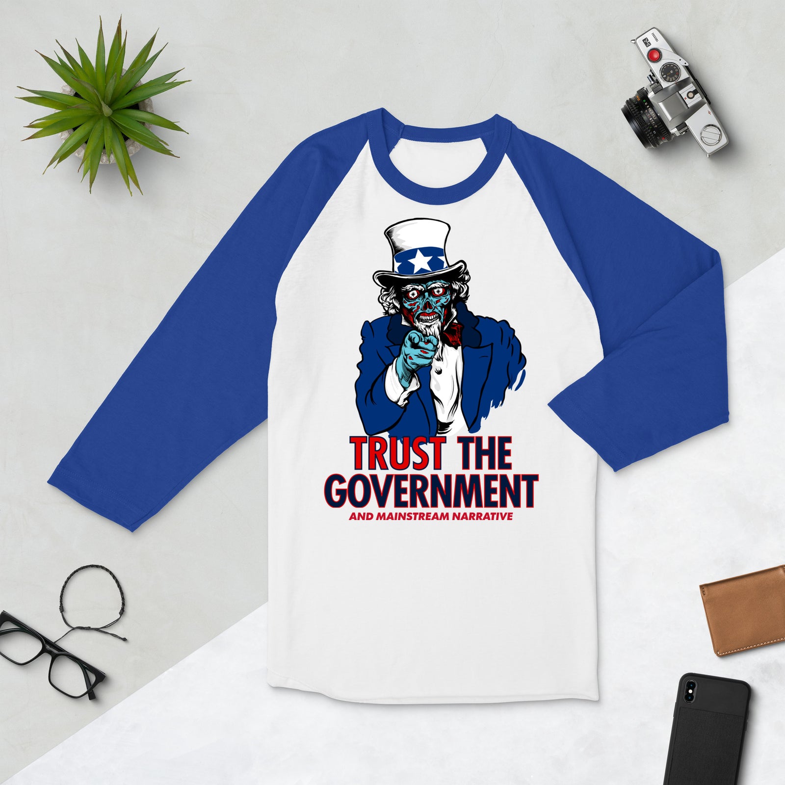 Uncle Sam Customizable They Live 3/4 Sleeve Raglan