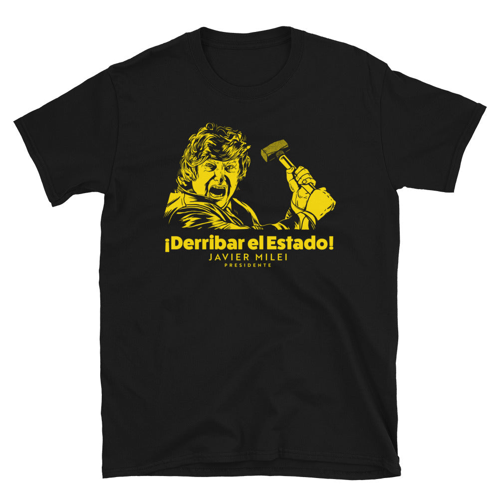 Smash the State Javier Milei for President Short-Sleeve Unisex T-Shirt