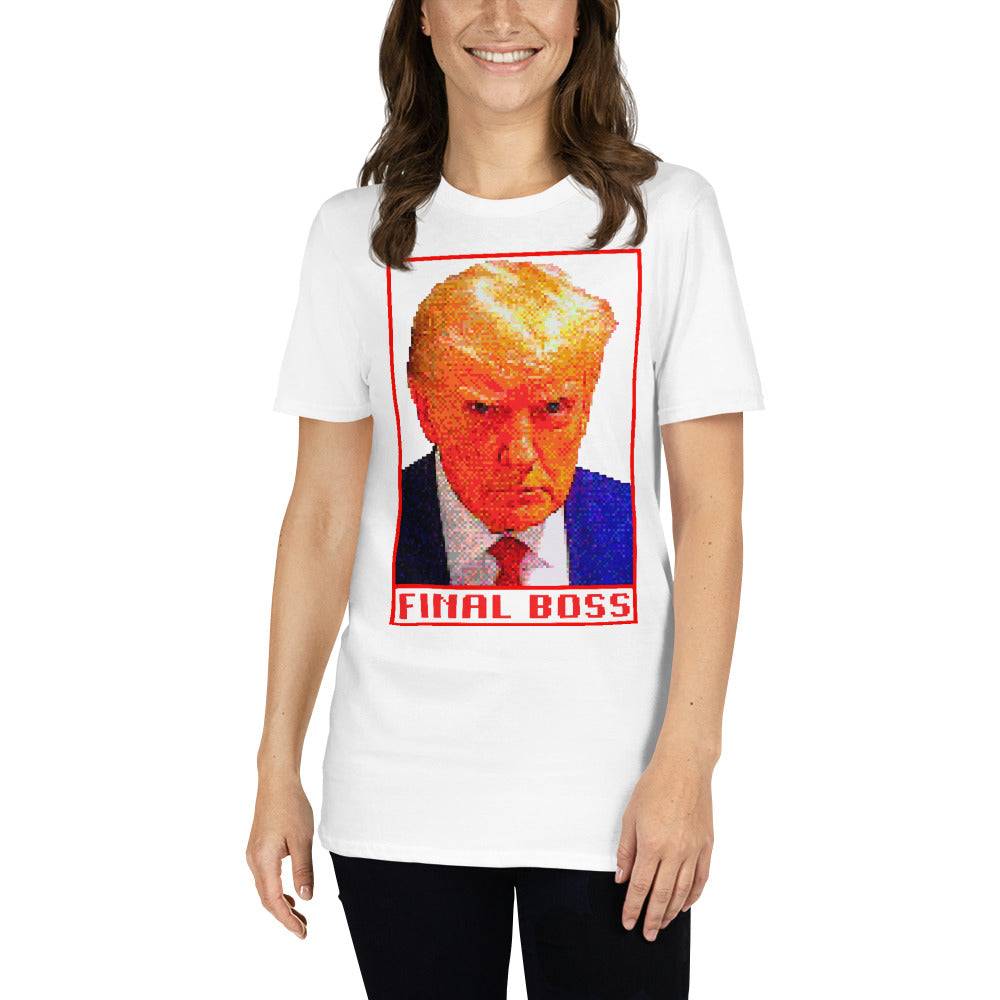 Trump Mugshot Final Boss 64 Bit Pixel Art Short-Sleeve T-Shirt