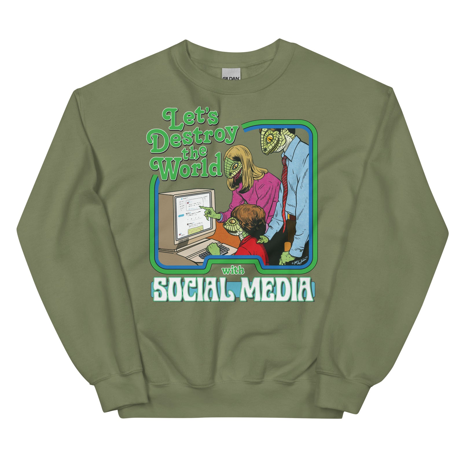 Let’s Destroy the World With Social Media Lizard People Sweatshirt
