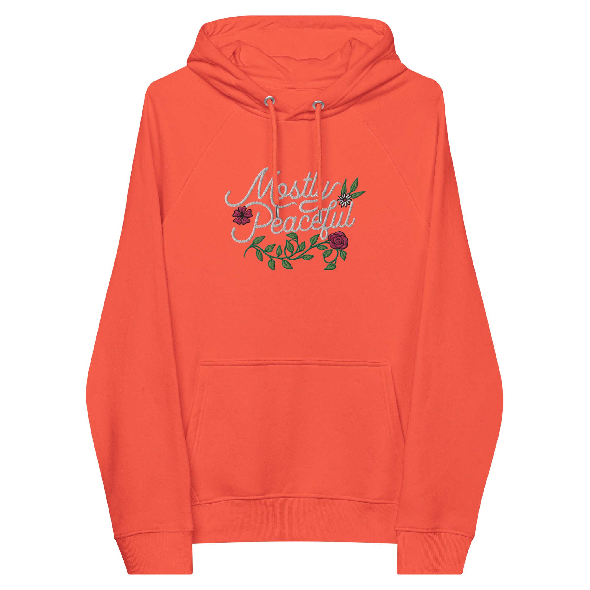 Mostely Peaceful Eco Raglan Embroidered Hoodie
