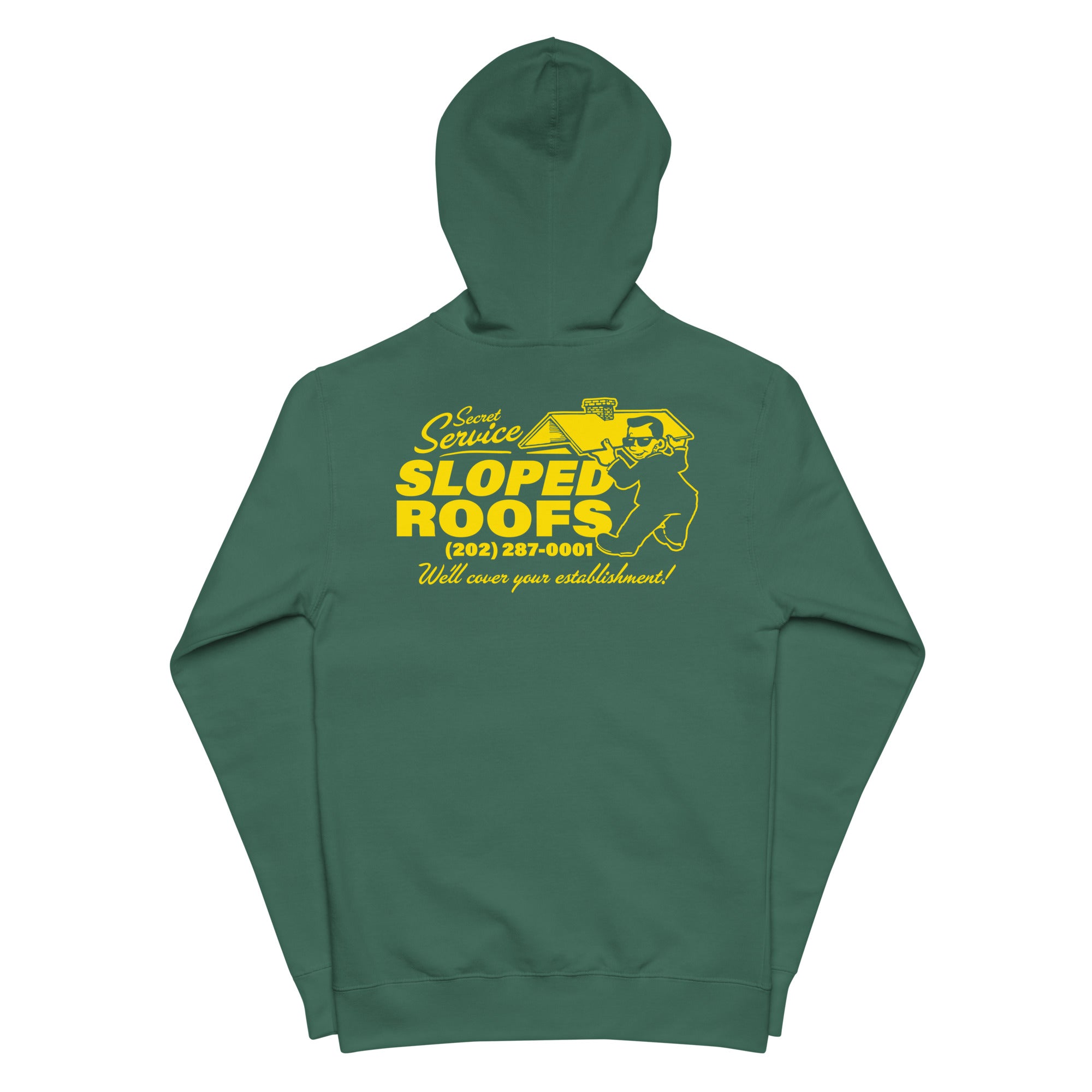 Secret Service Sloped Roofs Fleece Zip Up Hoodie