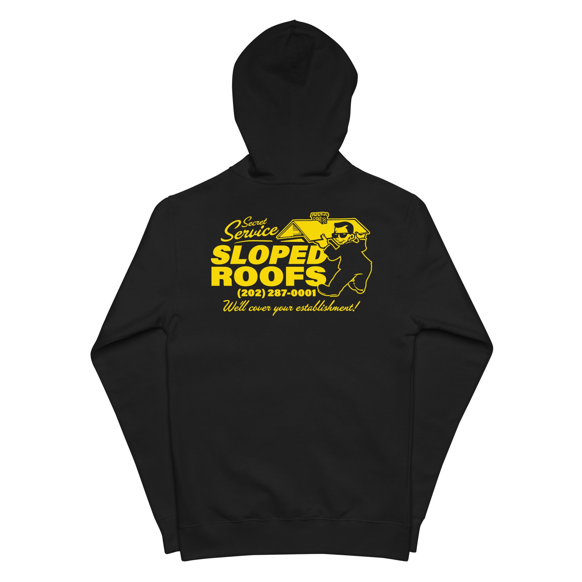 Secret Service Sloped Roofs Fleece Zip Up Hoodie