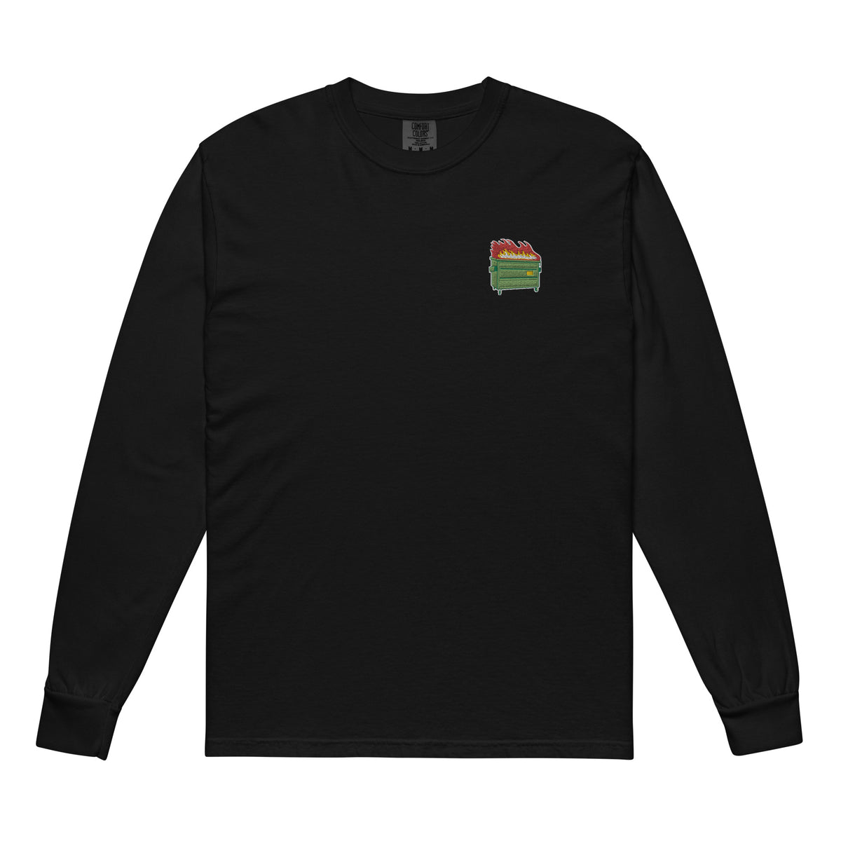 Dumpster Fire Garment-dyed Heavyweight Embroidered Long-sleeve Shirt
