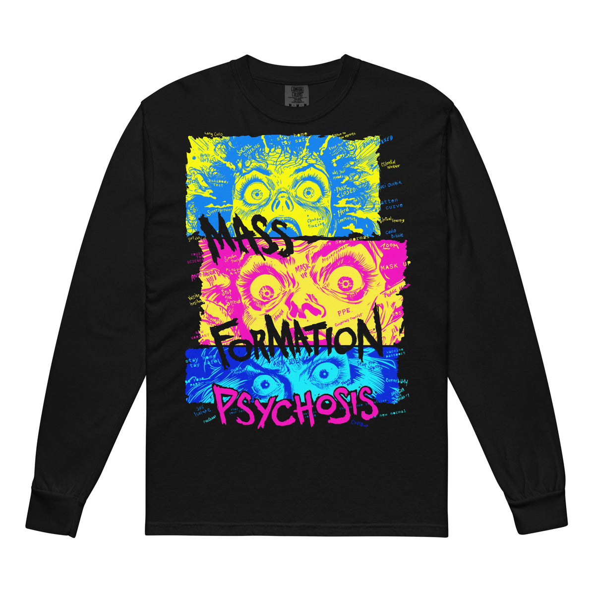 Mass Formation Psychosis Garment-dyed heavyweight long-sleeve shirt