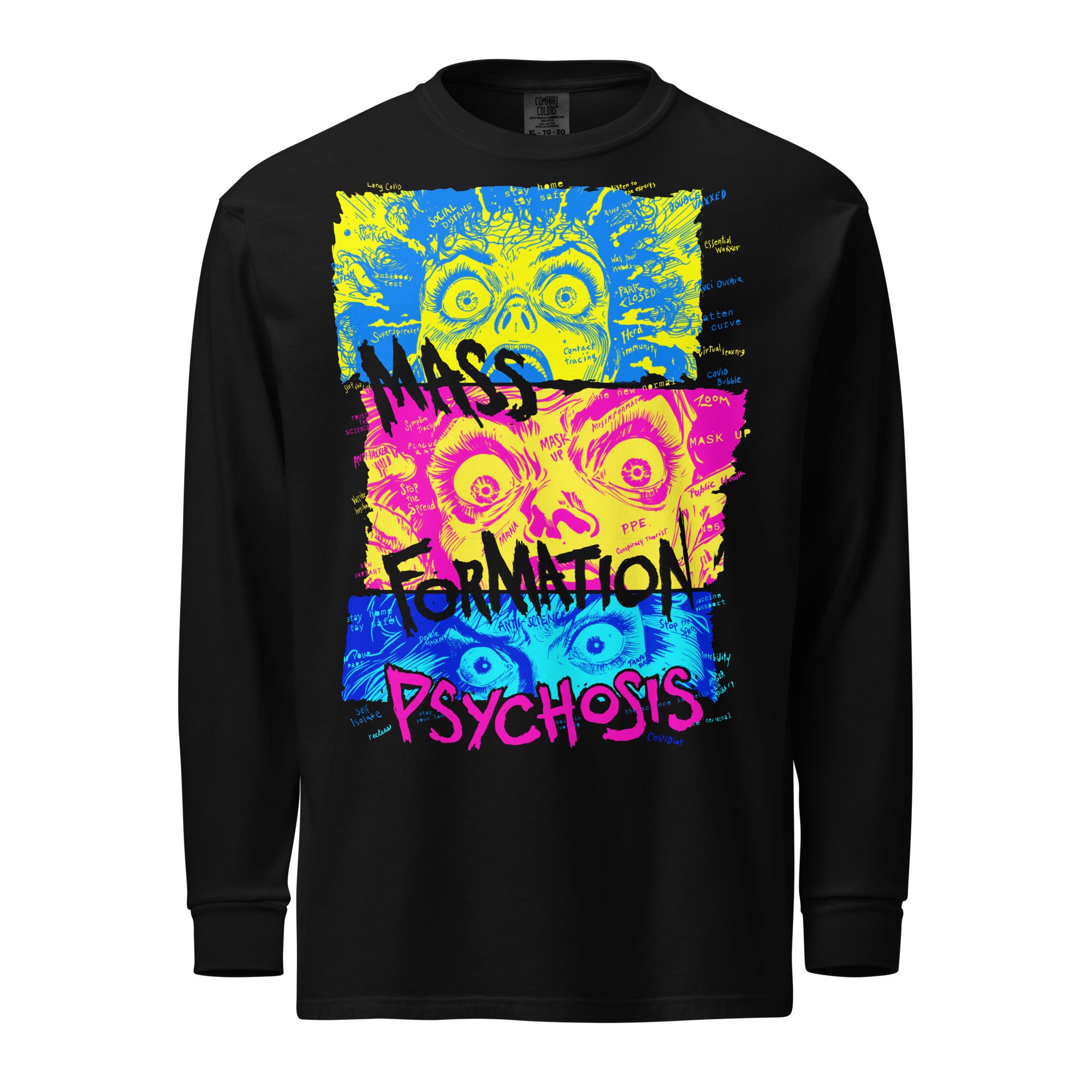 Mass Formation Psychosis Garment-dyed heavyweight long-sleeve shirt