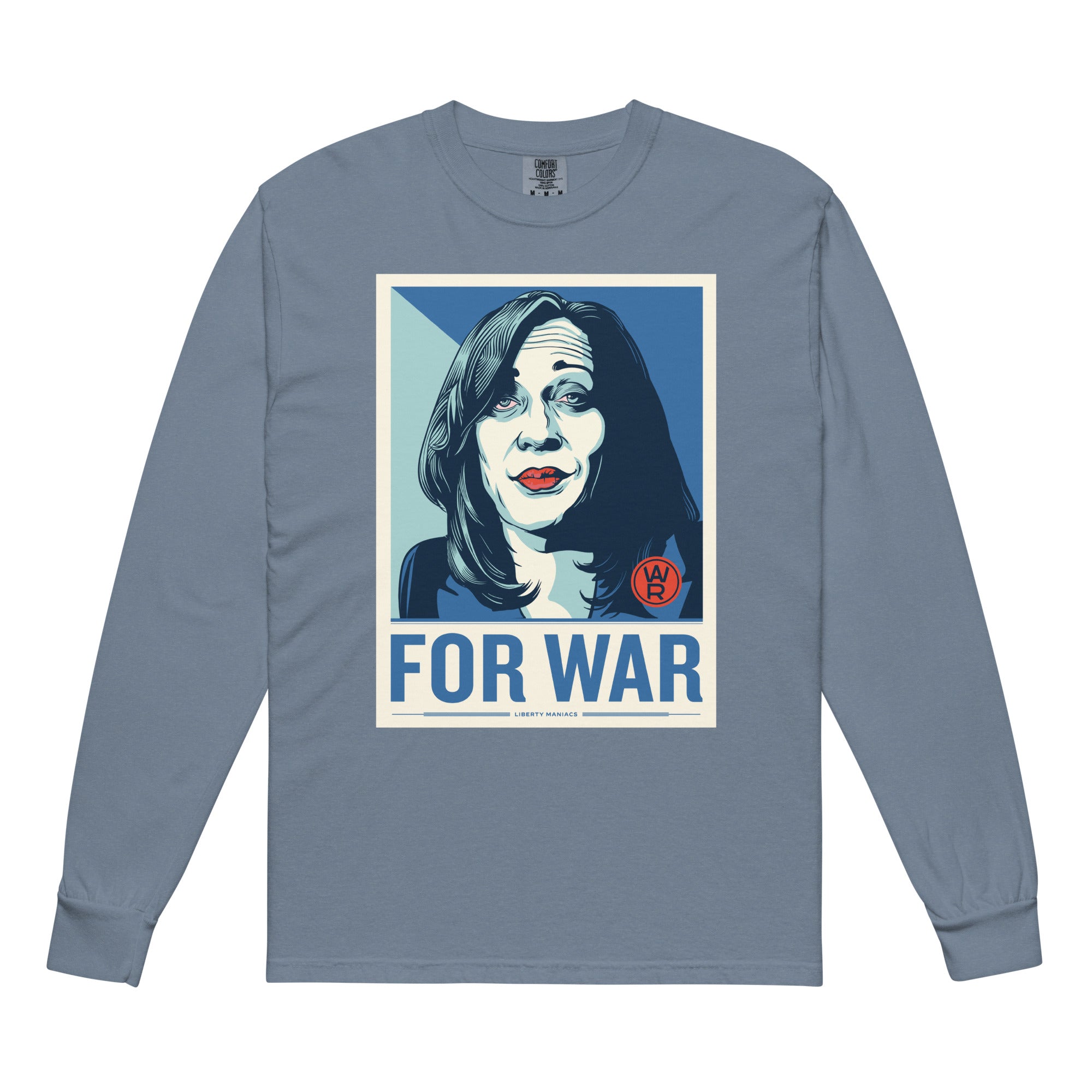 Kamala Harris For War Garment-dyed Heavyweight Long-sleeve Shirt